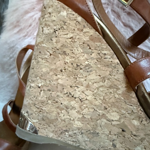 Jimmy Choo Portia Wedge Cork Leather Platform Sandal 37 6.5 7 - Picture 9 of 9